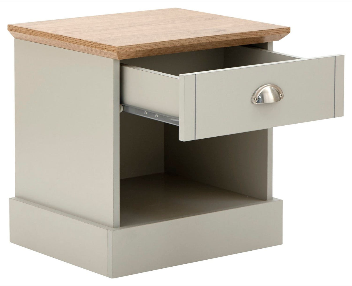 Kendal 1 drawer bedside grey