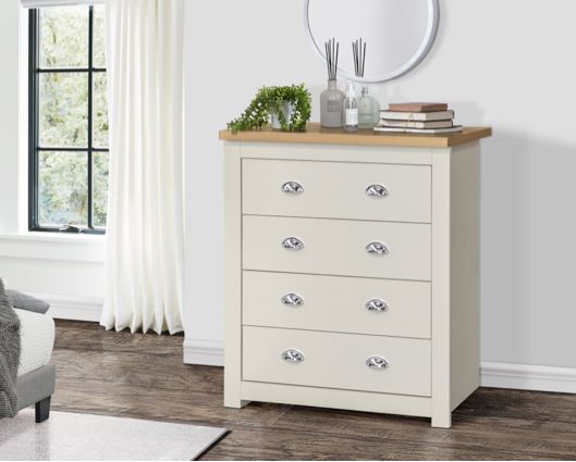 Highgate 4 Drawer Chest-Cream