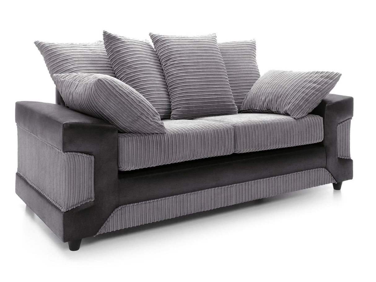 Dino 3 Seater- Black & Charcoal