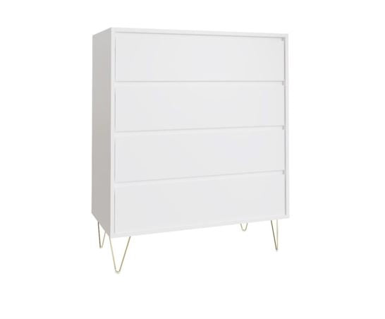 Monaco 4 Drawer Chest in White