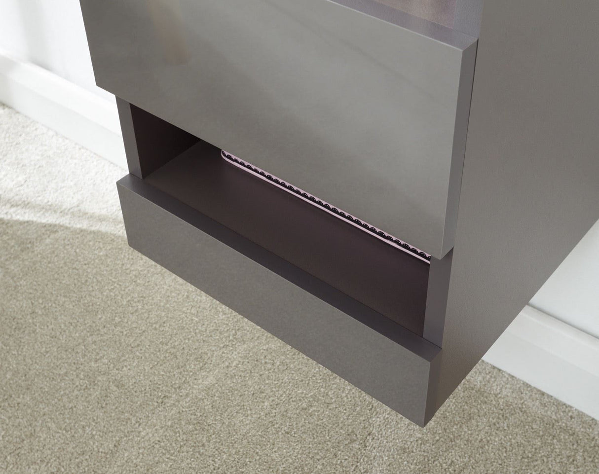 Galicia tall shelf unit with led grey