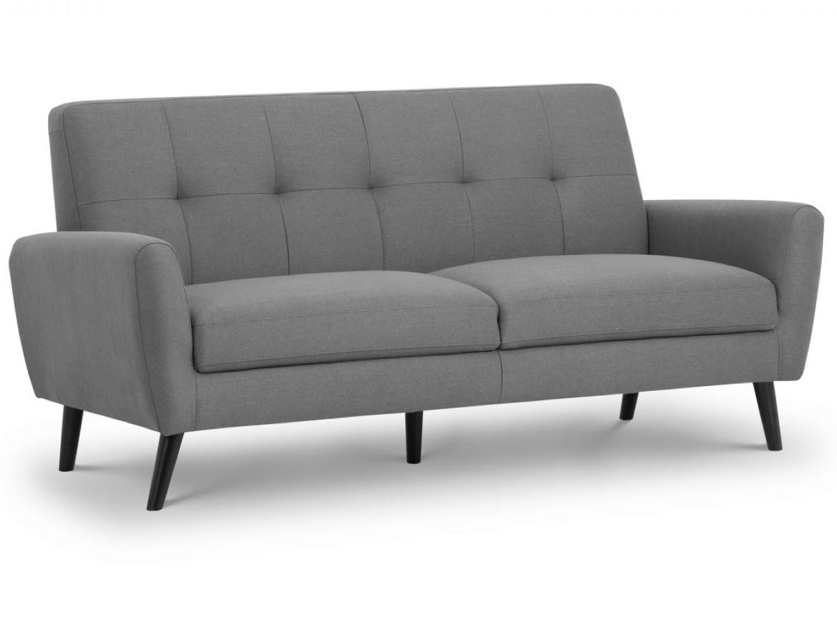 MONZA 3 SEATER COMPACT RETRO SOFA - GREY