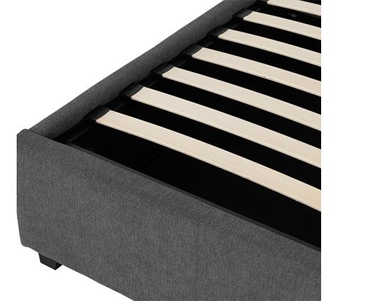 VERONA 4'6" OTTOMAN BED - GREY FABRIC