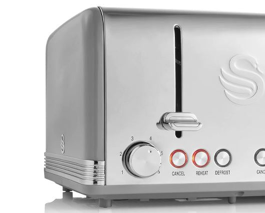 4 Slice Retro Grey Toaster