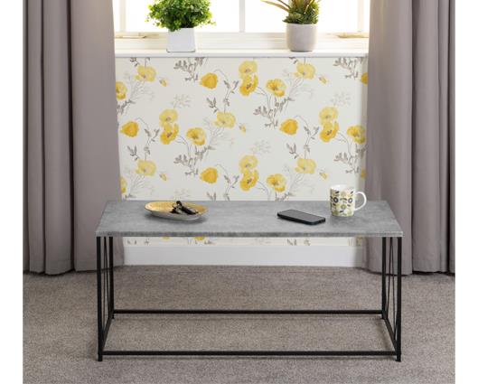 Athens Rectangular Coffee Table - Concrete Effect/Black