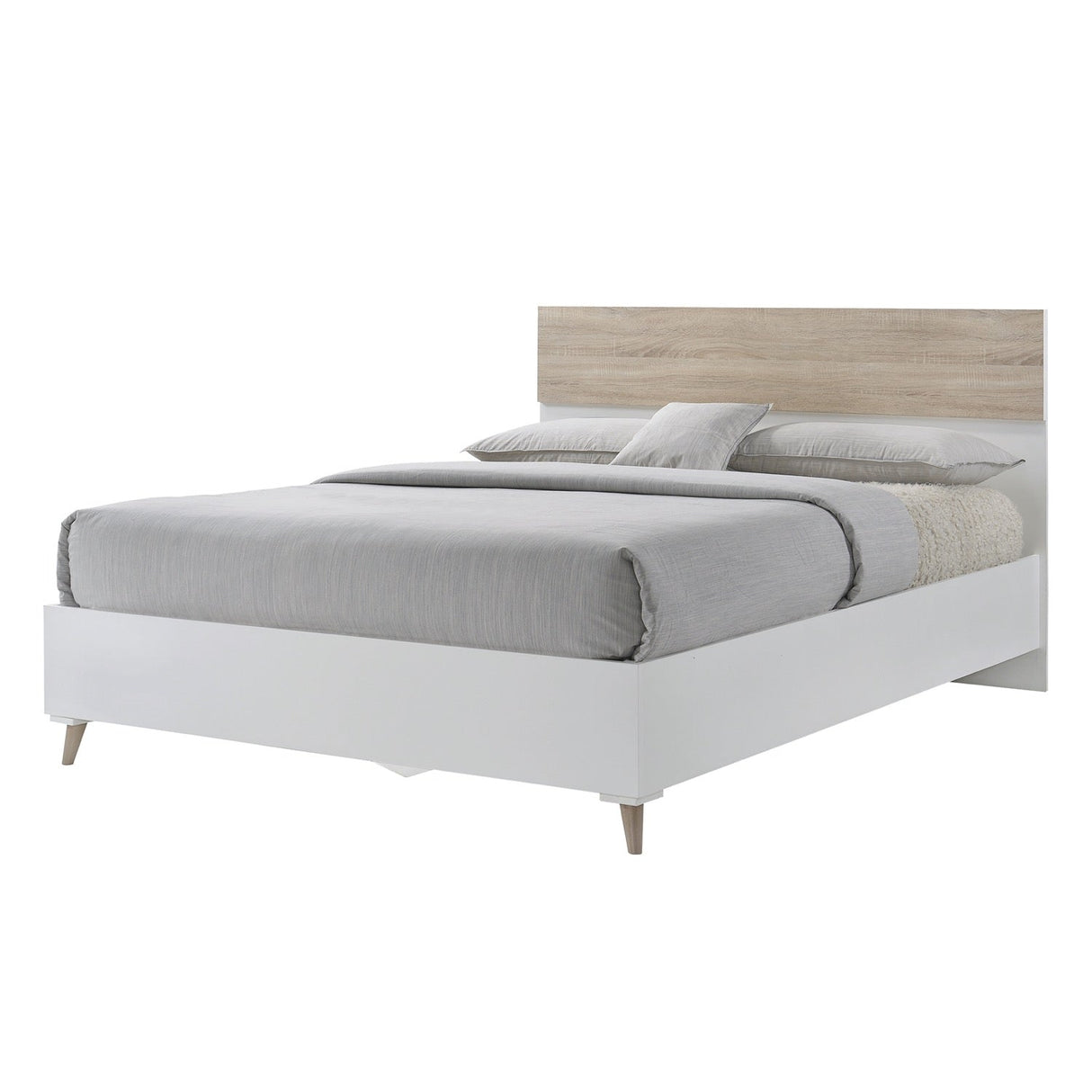 Stockholm King Bed - White & Oak