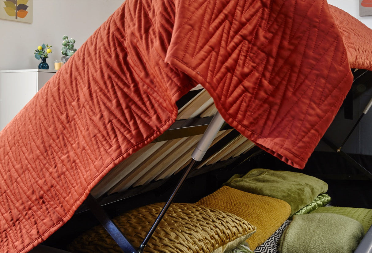 Serena Single Side Lift Ottoman Bed - Grey PU