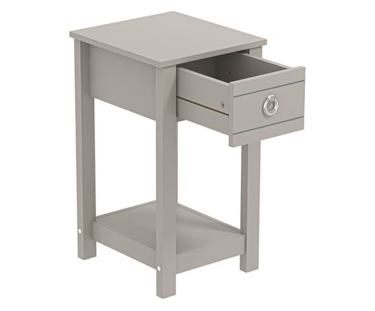 Clovelly 1 Drawer Bedside Table Light Grey