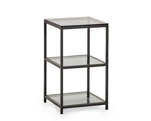 CHICAGO TALL NARROW SIDE TABLE SMOKED GLASS