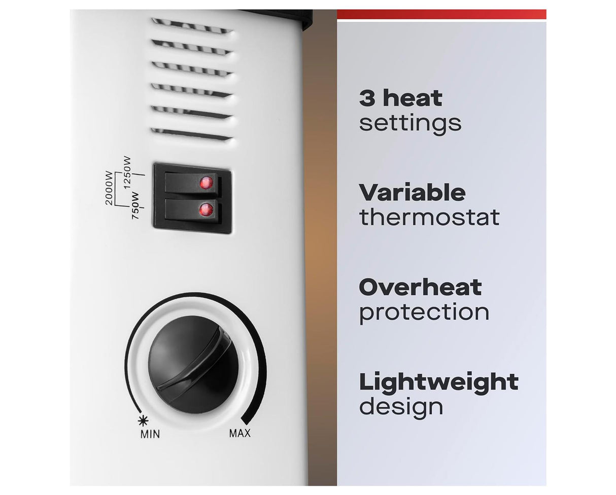 Daewoo White Convector Heater 2000W