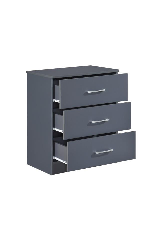 Highbury 3 Drawer Chest - Dark Grey