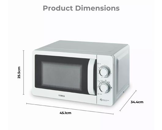 Tower 20L 800W Manual Microwave