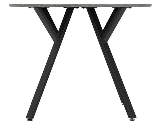 ATHENS ROUND & LUKAS DINING SET (X4 CHAIRS) - CONCRETE/GREY VELVET