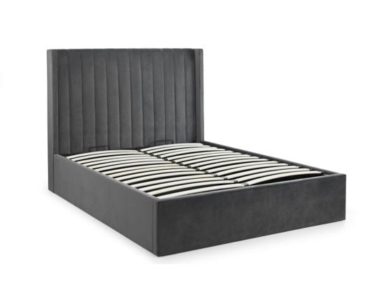 Langham Scalloped Headboard Storage Bed 180cm - Grey