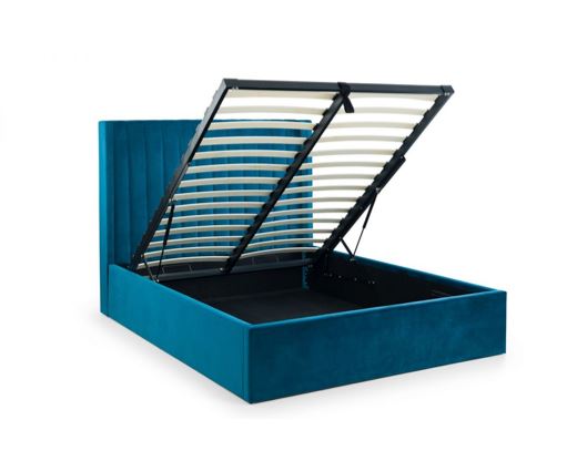 Langham Scalloped Headboard Storage Bed 180CM - Teal