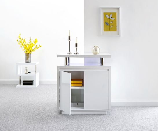 Polar High Gloss Led Sideboard White