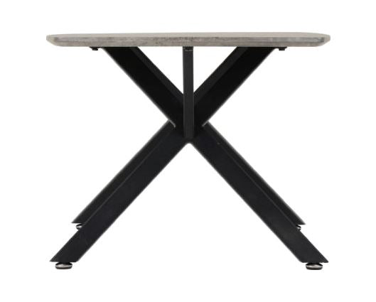 Athens Oval Coffee Table - Concrete Effect/Black