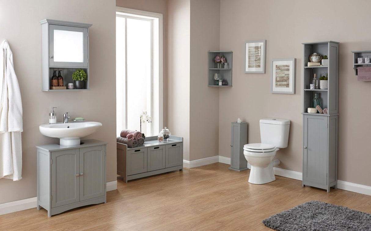 Colonial 3 door storage unit grey