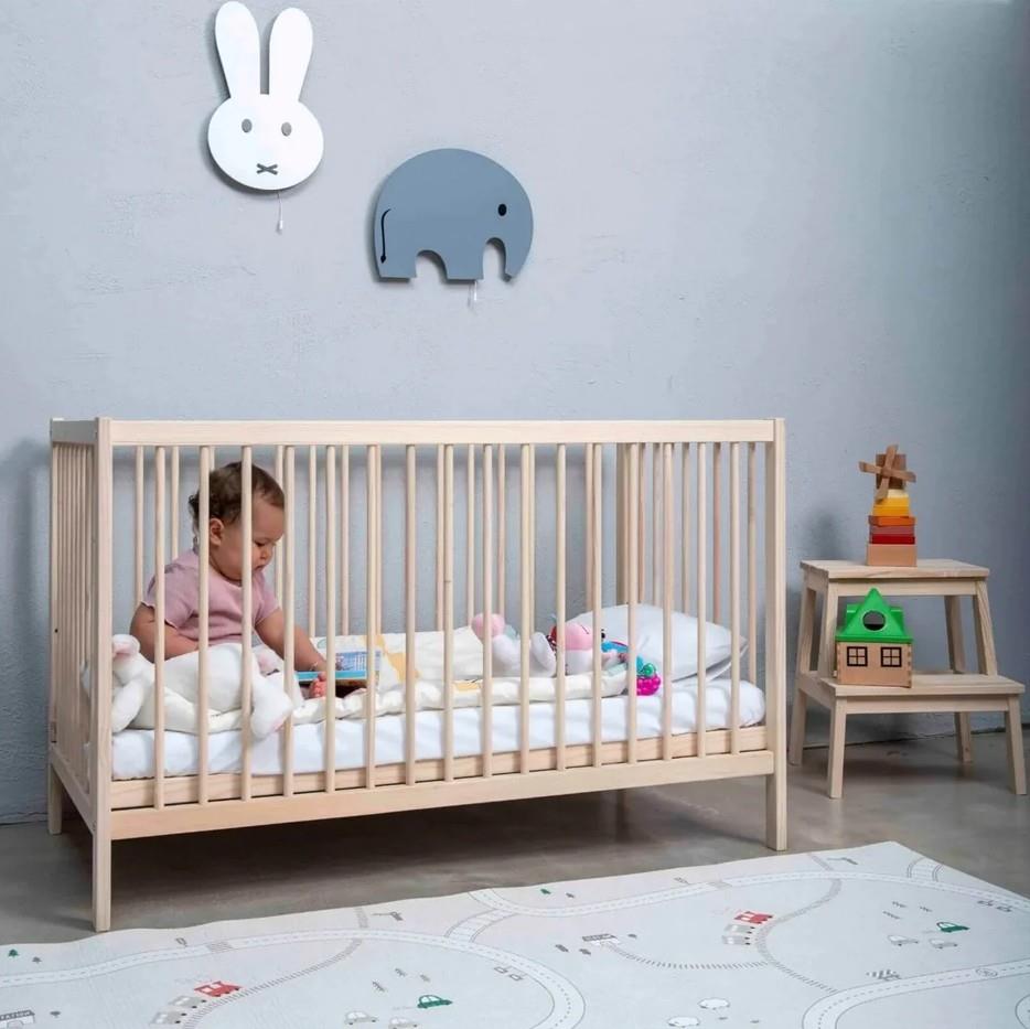 Ella Wooden Cot - 120 x 60 with Fibre Cot Mattress