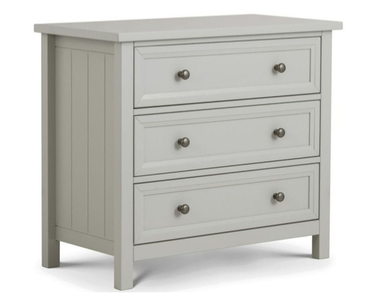 MAINE 3 DRAWER WIDE CHEST - DOVE GREY