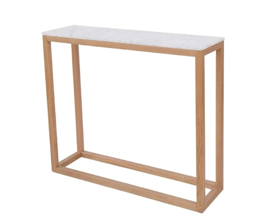 Harlow Console Table Oak-White Marble Top