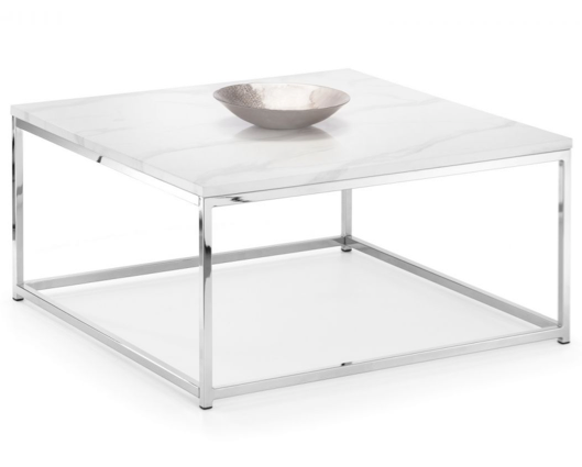 SCALA WHITE MARBLE TOP COFFEE TABLE