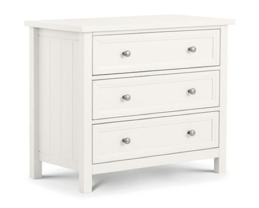 Maine 3 Drawer Wide Chest - Surf White