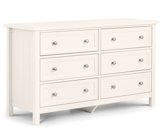 MAINE 6 DRAWER WIDE CHEST - SURF WHITE
