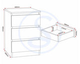 MALVERN 3 DOOR WARDROBE BEDROOM SET - BLACK
