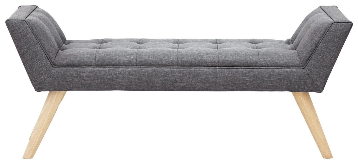 Milan upholstered bench dark grey hopsack
