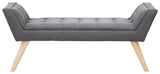 Milan upholstered bench dark grey hopsack