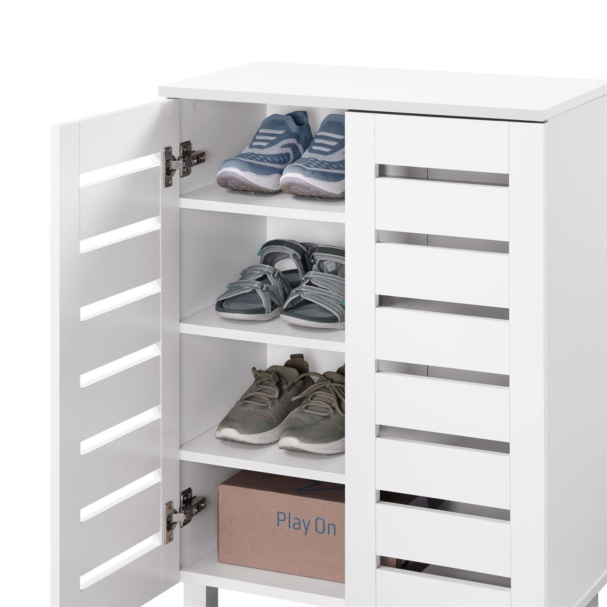 Euston 2 Door Shoe Cabinet - White
