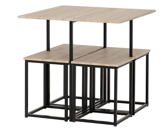 KENT 1+4 STOWAWAY DINING SET - SONOMA OAK EFFECT/BLACK