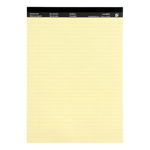 5 Star Office Executive Pad Headbound 65gsm Ruled Perforated 100pp A4 Yellow (Pack of 10)