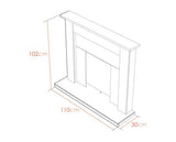 Adam Southwold Fireplace Suite in Oak and Black with Helios Electric Fire in Brushed Steel, 43 Inch