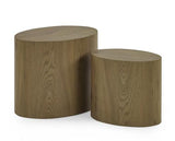 Toba Oval Nest of Tables Light Oak