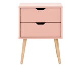 Nyborg Single 2 Drawer Bedside Coral Pink