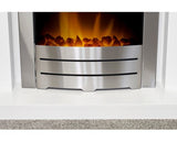 Adam Lomond Fireplace in Pure White with Colorado Electric Fire in Brushed Steel, 39 Inch