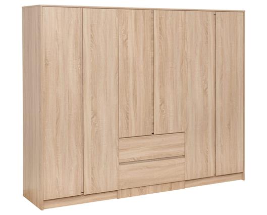 MALVERN 6 DOOR 2 DRAWER WARDROBE - SONOMA OAK EFFECT