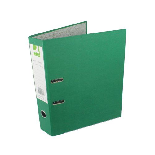 Q-Connect Lever Arch File Paperbacked Foolscap Green (Pack of 10) KF20032