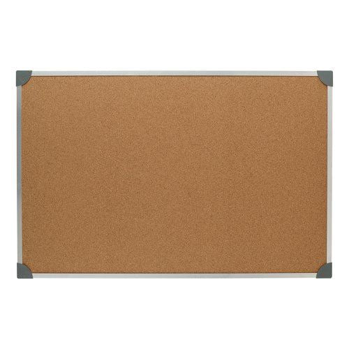 5 Star Office Cork Board with Wall Fixing Kit Aluminium Frame 900x600mm