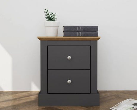 Devon Bedside Cabinet Charcoal