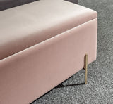 Mystica ottoman storage bench blush pink