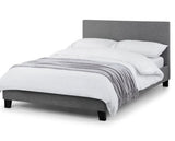 Rialto Double Bed - Light Grey Linen