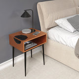 Galaxy metal bedside table, copper with black legs