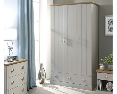 kendal 3 door 3 drawer wardrobe grey