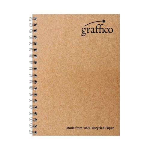 Graffico Recycled Wirebound Notebook 160 Pages A4 (Pack of 10) EN07340