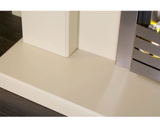 Adam Cotswold Fireplace in Stone Effect with Helios Electric Fire in Brushed Steel 48 Inch