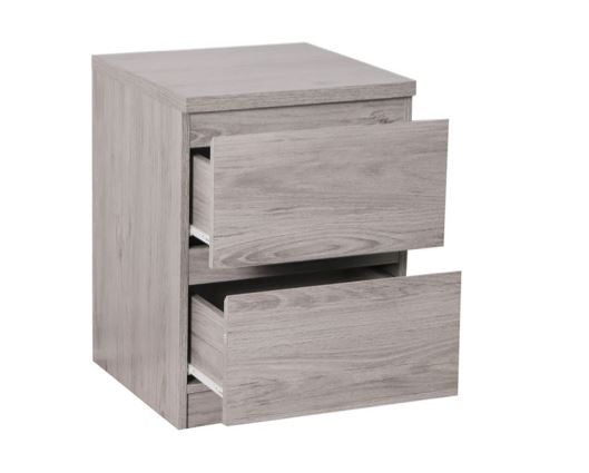 JUPITER 2 DRAWER BEDSIDE - GREY OAK