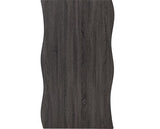 QUEBEC WAVE EDGE DINING SET (X4 CHAIRS) - BLACK WOOD GRAIN/GREY FAUX LEATHER